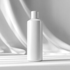 White Cosmetic Bottle Mockup - Minimalist Product Packaging