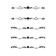 Set of Vintage decorative lines. text dividers. Line border. Lines separators, Borders, Vintage dividers, Underline elements. Divider set vector. Vector illustration.Line dividers.	