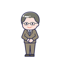 中年の会社員／ななめ／男性 01