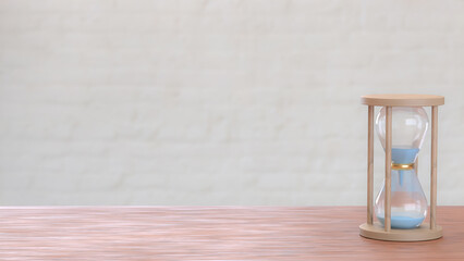 The Sand clock for Time concept 3d Rendering.