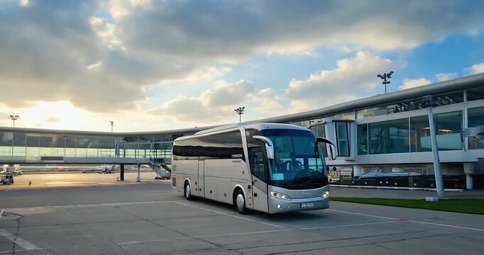 Airport bus transportation vehicle