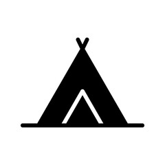 Camp tent icon. Tent silhouette can be used as icon, symbol or sign. Tent icon for design of camp, survival, shelter or leisure activity