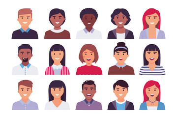 A diverse group of individuals: Featuring various people in portrait style that celebrates diversity and unity. Capturing the essence of inclusion and unity in a vibrant illustration. 