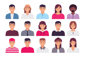 Diversity in Portraiture: A collection of vector portraits of diverse individuals, each capturing unique expressions and characteristics. A visual celebration of human diversity.