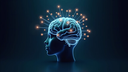 Digital Human Brain Concept
