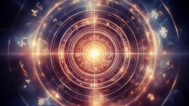 Esoteric Cosmic Portal with Ancient Symbols