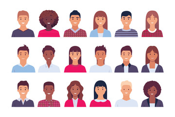 People Portraits Diversity: A vibrant collection of diverse faces representing various ethnicities, genders, and styles, symbolizing unity, inclusion, and the beauty of human variety.