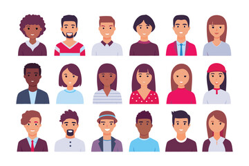 Diverse Portrait Collection: A curated collection of diverse and stylized headshots, showcasing the beauty and variety of individuals from all walks of life, perfect for any design.