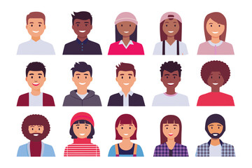 Diverse People Avatar: Collection of diverse people avatars representing various ethnicities, ages, and genders, embodying unity, inclusion, and cultural richness.