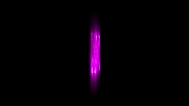 Neon line mail icon on black background. 3d rotation massage icon.