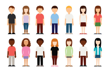 Diverse Group of Silhouetted Figures: A vibrant collection of individuals, each a unique silhouette, symbolizing unity, diversity, and the beauty of individuality.