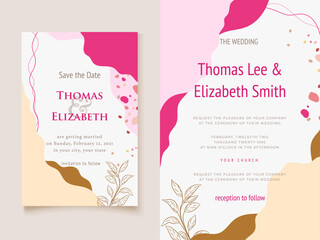 wedding invitation card memphis style template