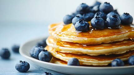 A stack of fluffy buttermilk pancakes 