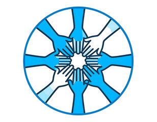 Unity Illustration: Hands in a Circle