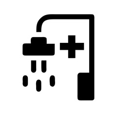 Fototapeta premium A shower icon with a medical cross symbol isolated on transparent background