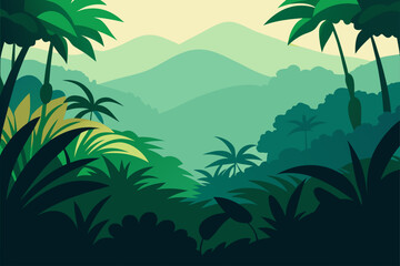 tropical island with palm trees