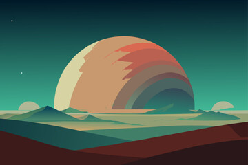 Fototapeta premium the moon over the mountains