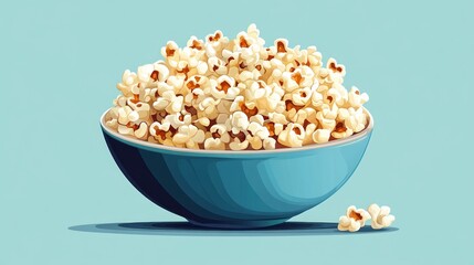 Bowl of popcorn, delicious snack, appetizing food, for a movie night, ideal for a poster