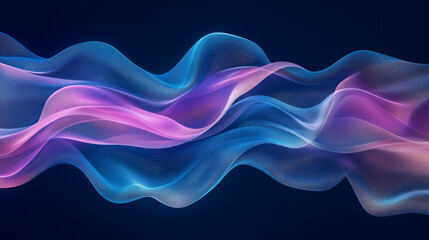Abstract waves background with blue and pink flowing cloth design art