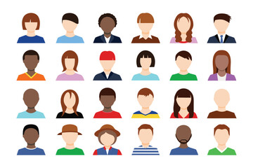 Diverse Community Icon Set: A vibrant and inclusive set of illustrated avatars represents a wide spectrum of individuals, promoting diversity and unity in a visually engaging way.