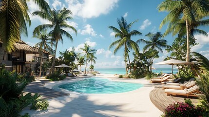 Fototapeta premium Tropical island resort oasis