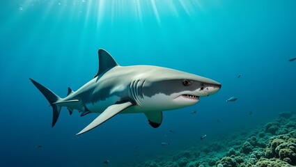 Fototapeta premium great white shark in the sea