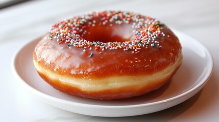 Glazed donut with sprinkles sweet dessert food photography