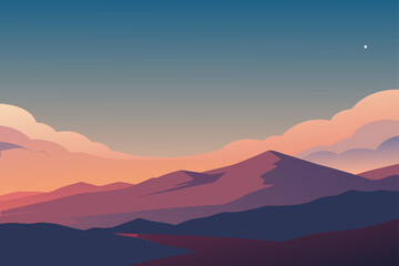 sunset over mountains