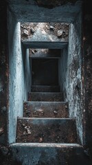 Descending Concrete Steps Leading Downward Into Darkness