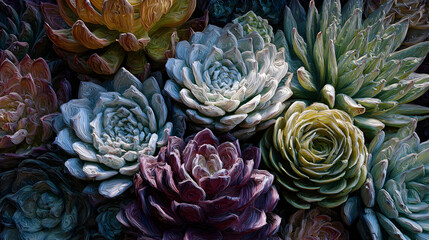 Symphony of Succulent Survival in Abstract Xerophyte Landscape