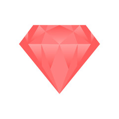 Radiant Red Diamond Gemstone with Shimmering Facets