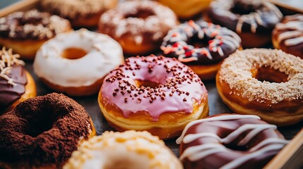 A_tray_of_fresh-baked_donut