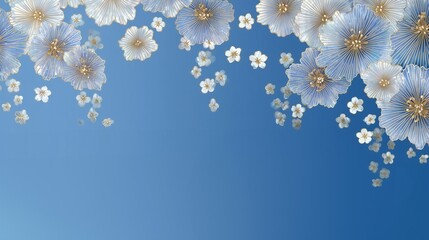 雪のような花の螺鈿細工風背景