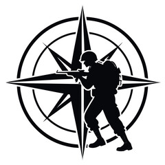 This stark black silhouette represents a compelling war tactic, evoking strategies and conflict within military operations, suitable for illustrating various strategic concepts and historical events.