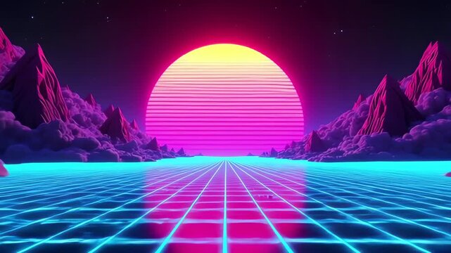 Vaporwave arcade intro with surreal visual style