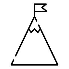 Mount peak black line icon