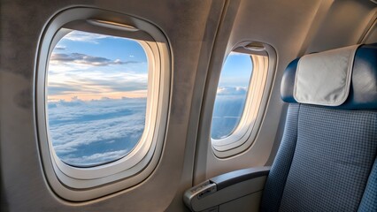 Scenic Sky Seen Through Airplane Window”