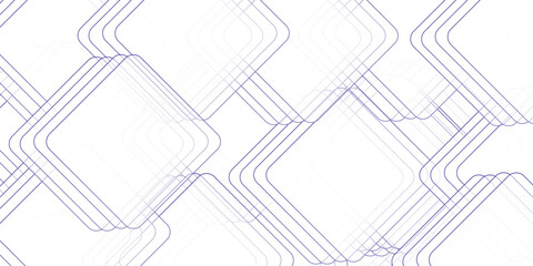 Geometric pattern of overlapping squares and lines in shades of purple on a white background creating an abstract design