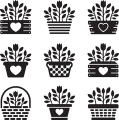 Heart-Themed Flower Baskets