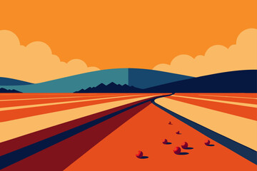 Driving a scenic highway toward the sunset on a coastal road