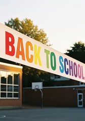Back to school banner outdoor scene