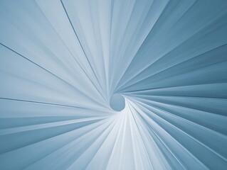 Obraz premium Soft blue geometric shapes elegantly swirl into a central vortex in this abstract artwork