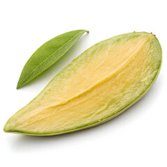 Dried green mango slices are tangy, chewy snacks used in cooking, garnishes,
