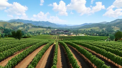 Vineyard landscape view