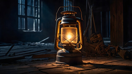 Survival Light Source in Collapsed House Interior