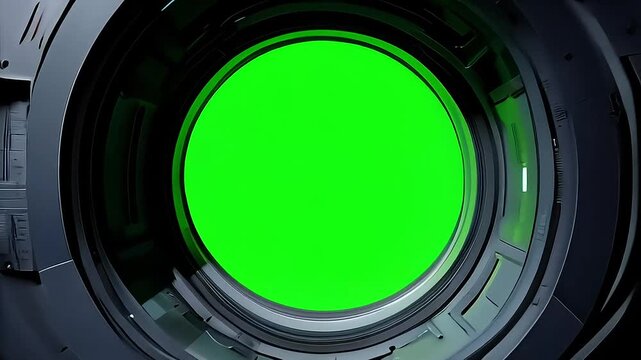 Space Shuttle Window Green Screen View