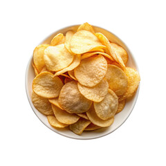 Crispy Potato chips on transparent