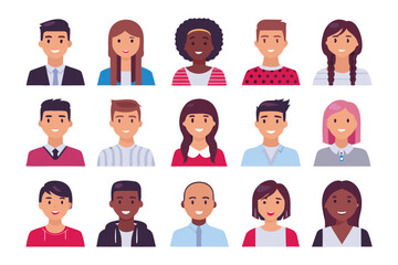 Human Diversity Illustration: A vibrant illustration showcasing a diverse group of individuals, each with unique expressions and features, celebrating the beauty of human variety.
