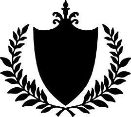  Classic Shield and Laurel Wreath Emblem art vector graphics