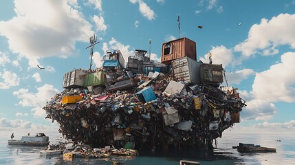 Waste floating island